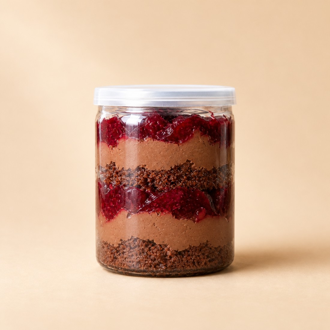 Cherry Choco Vegan in a mini catering jar