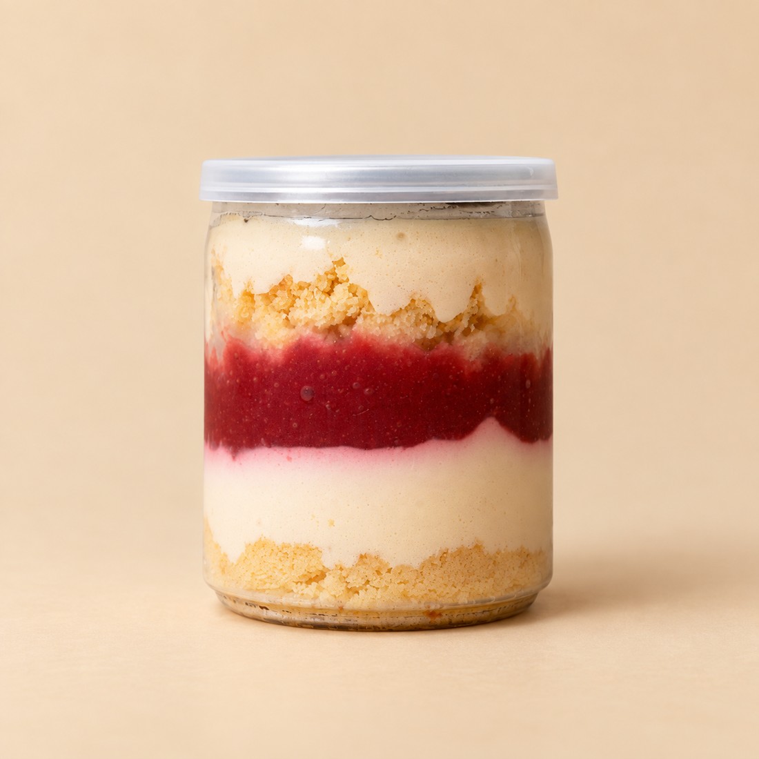 Strawberry Velvet Jar in a mini catering jar